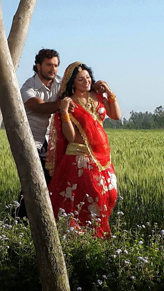 Khesari Lal Yadav &amp; Smriti Sinha Bandhan Bhojpuri Movie Shooting wallpaper